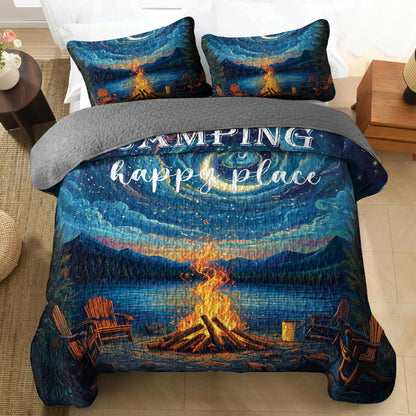 Shineful All Season Quilt 3-Piece Set - Camping is My Happy Place