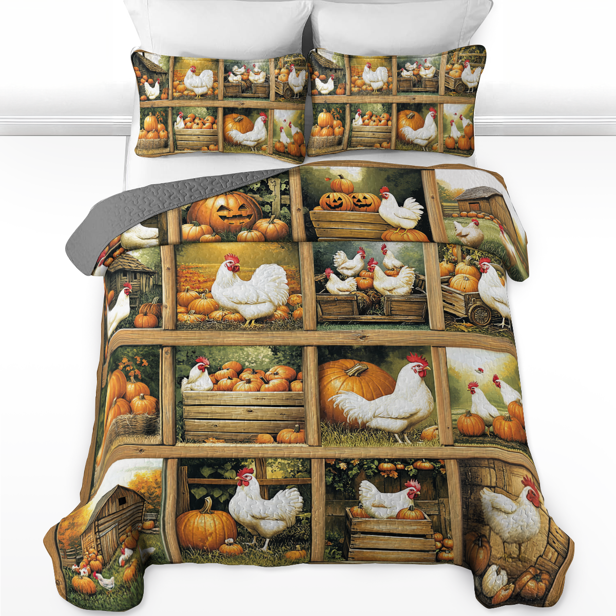 Shineful All Season Quilt 3-Piece Set White Feather Farm