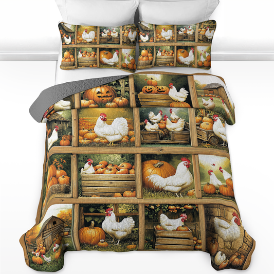 Shineful All Season Quilt 3-Piece Set White Feather Farm