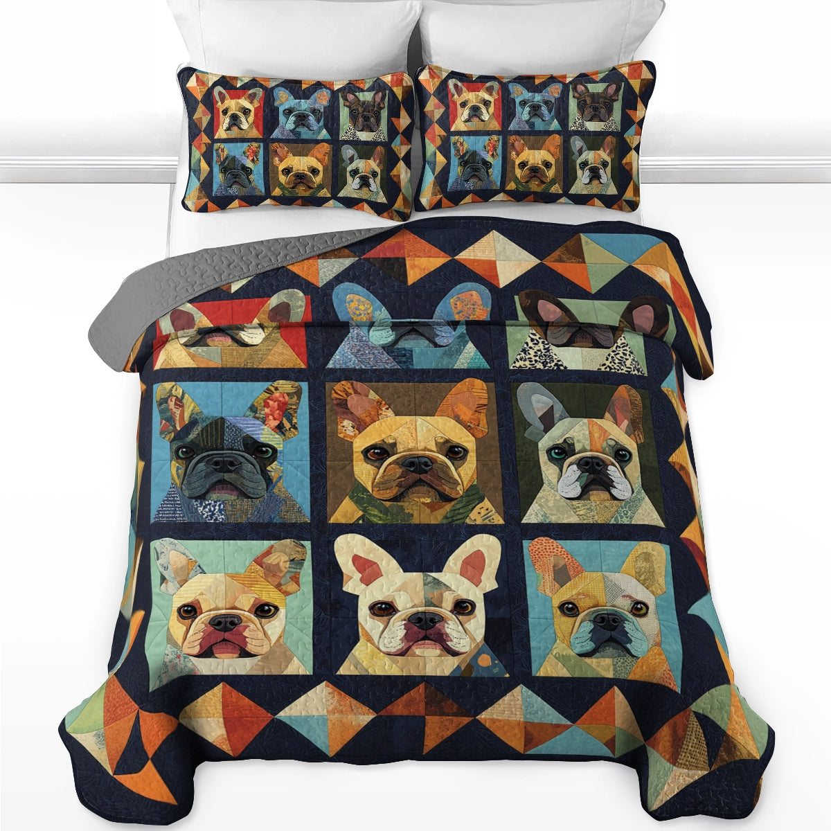 Shineful All Season Quilt 3-Piece Set - French Bulldog Charm