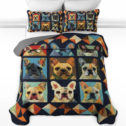 Shineful All Season Quilt 3-Piece Set - French Bulldog Charm