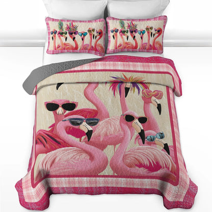 Shineful All Season Quilt 3-Piece Set - Flamingo Shades