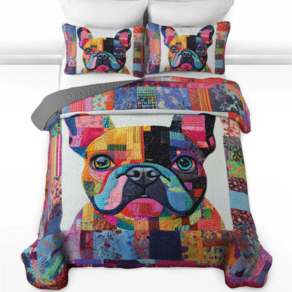 Shineful All Season Quilt 3-Piece Set Patchwork Pup