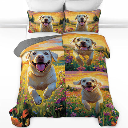 Shineful All Season Quilt 3-Piece Set - Labrador's Frolic