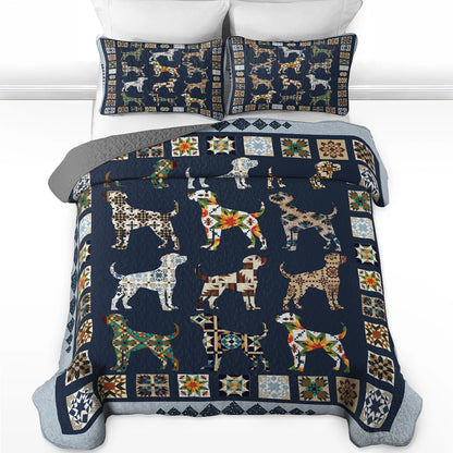 Shineful All Season Quilt 3-Piece Set - Labrador Retriever Patchworks