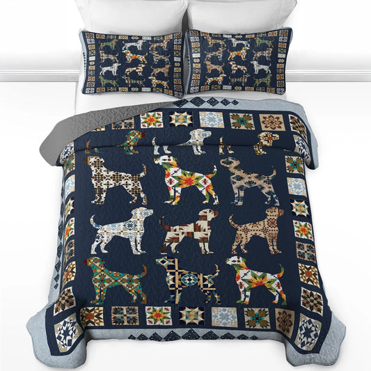 Shineful All Season Quilt 3-Piece Set - Labrador Retriever Patchworks