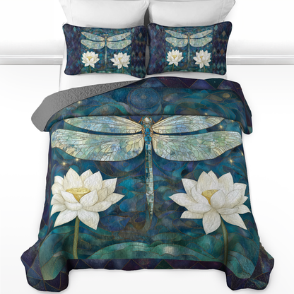 Shineful All Season Quilt 3-Piece Set Dragonfly Harmony