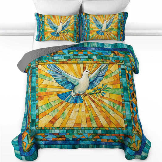 Shineful All Season Quilt 3-Piece Set Wings of Peace