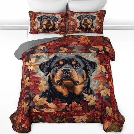 Shineful All Season Quilt 3-Piece Set - Rottweiler Majesty