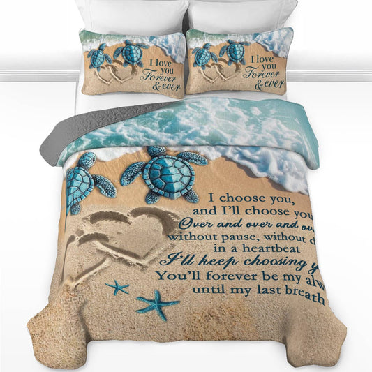 Shineful All Season Quilt 3-Piece Set Turtle Lover
