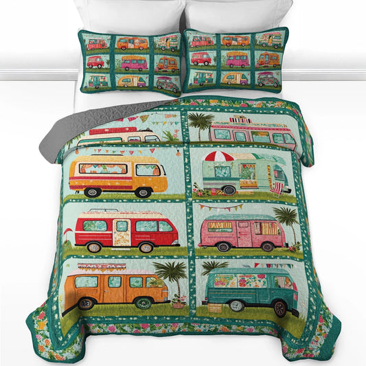 Shineful All Season Quilt 3-Piece Set - Retro Road Trip Camper