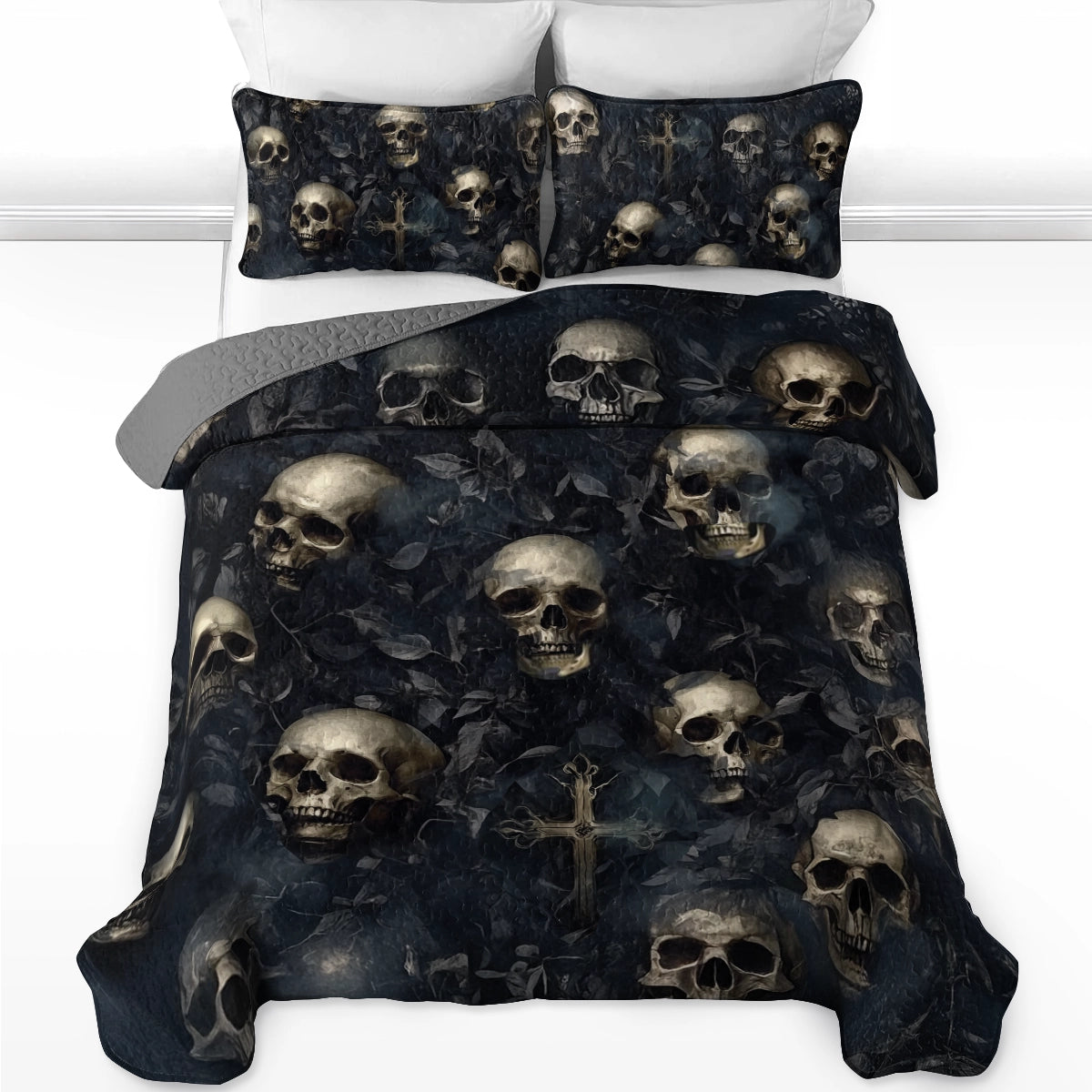 Shineful All Season Quilt 3-Piece Set - Shadowed Skull Haven