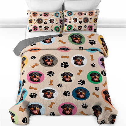Shineful All Season Quilt 3-Piece Set - Rottweiler's Dreamland