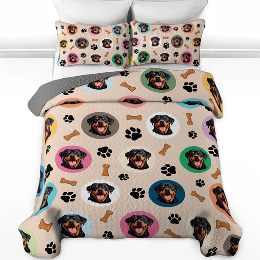 Shineful All Season Quilt 3-Piece Set - Rottweiler's Dreamland