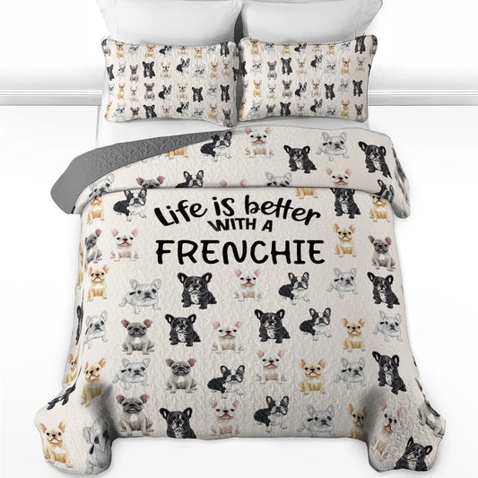Shineful All Season Quilt 3-Piece Set - Life is better with a Frenchie