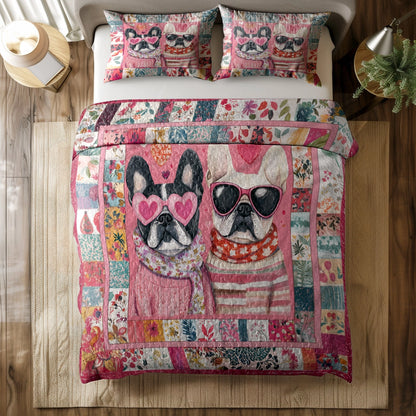Shineful All Season Quilt 3-Piece Set - Frenchie Love Cozy