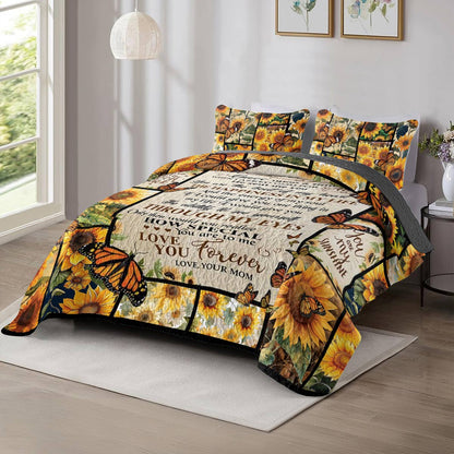 Shineful All Season Quilt 3-Piece Set Sunflower Angel