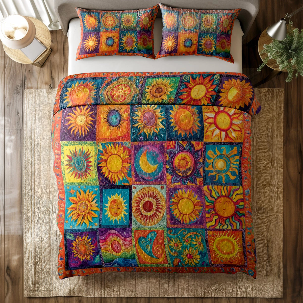 Shineful All Season Quilt 3-Piece Set Hippie Sunshine Bliss