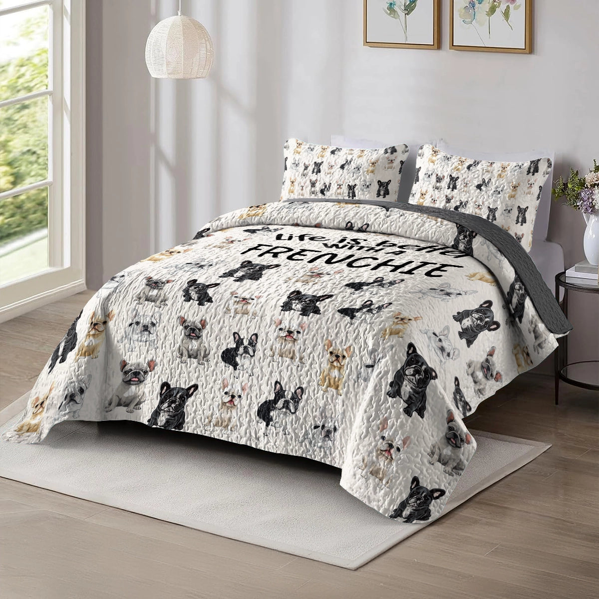 Shineful All Season Quilt 3-Piece Set - Life is better with a Frenchie