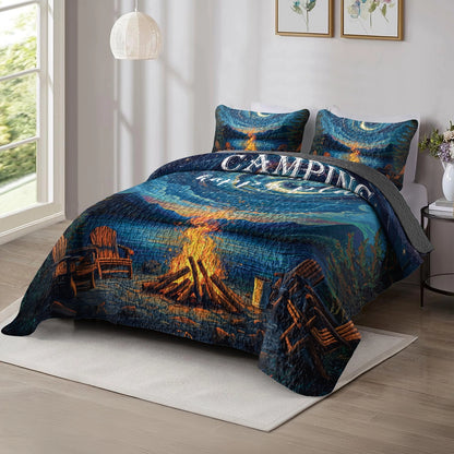 Shineful All Season Quilt 3-Piece Set - Camping is My Happy Place