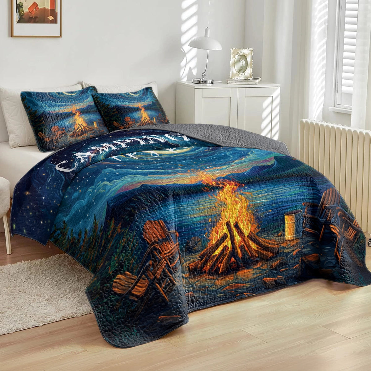 Shineful All Season Quilt 3-Piece Set - Camping is My Happy Place