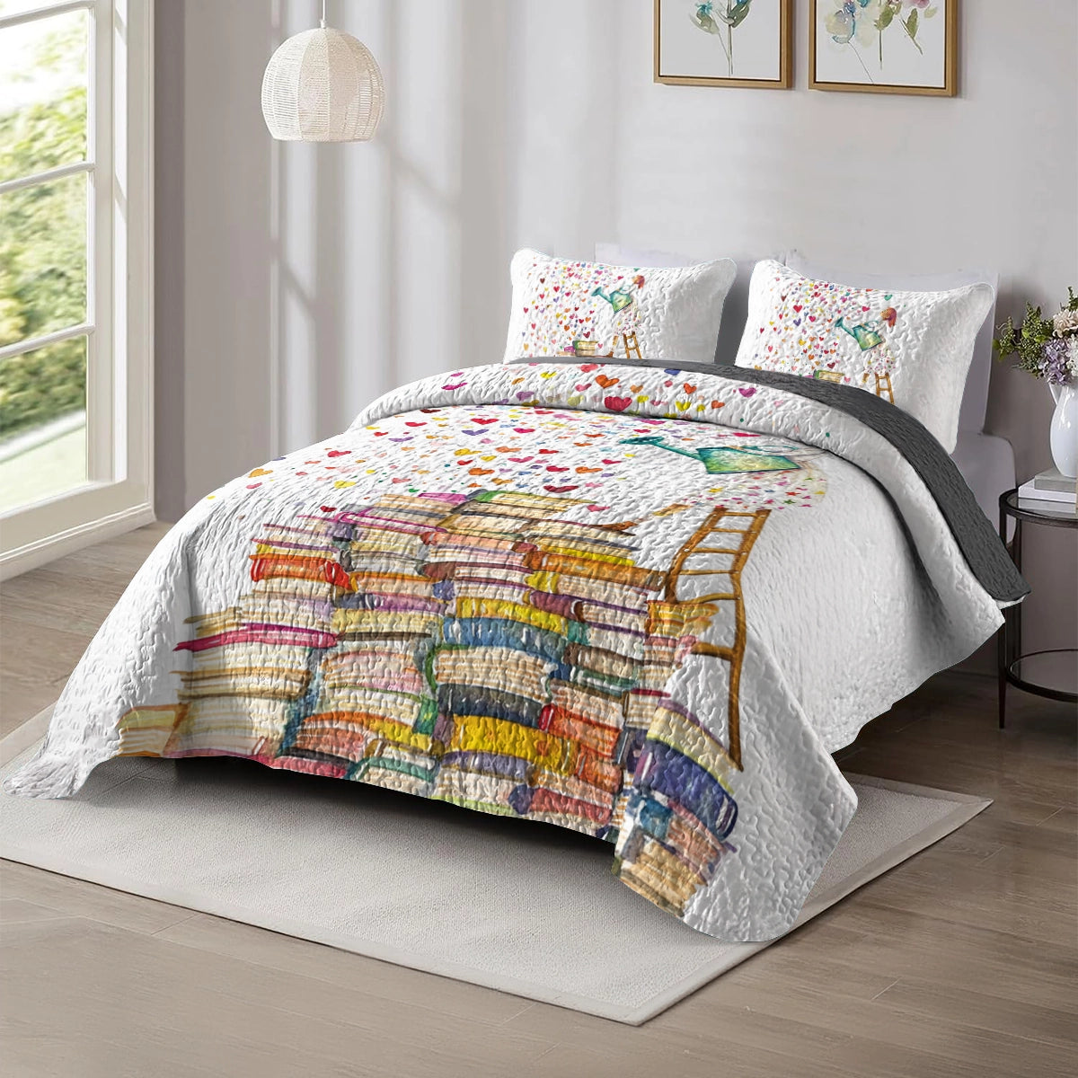 Shineful All Season Quilt 3-Piece Set Reading From The Heart