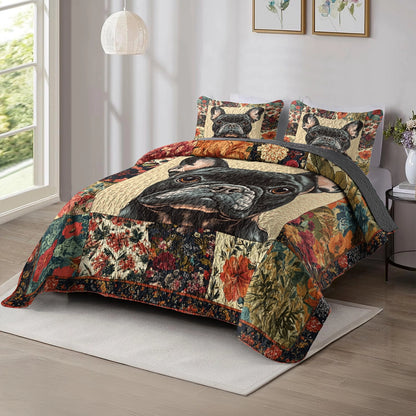 Shineful All Season Quilt 3-Piece Set - Vintage Floral Frenchie