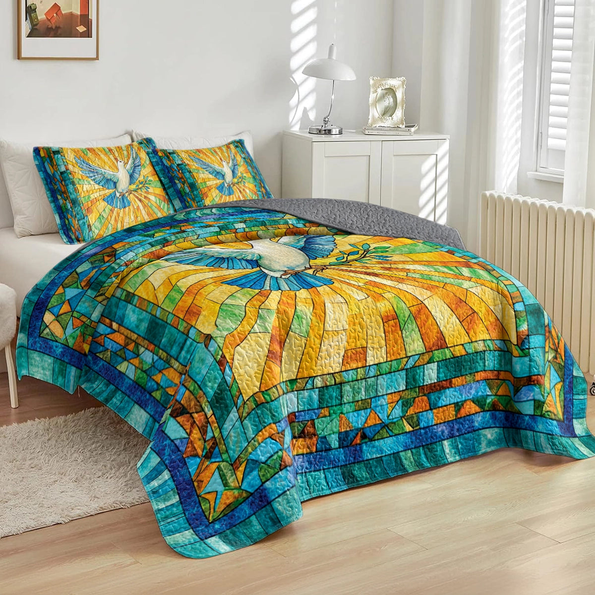 Shineful All Season Quilt 3-Piece Set Wings of Peace