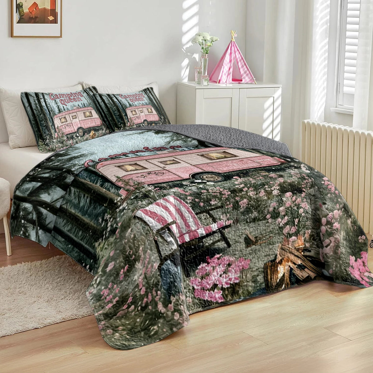Shineful All Season Quilt 3-Piece Set Camping Queen