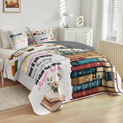 Shineful All Season Quilt 3-Piece Set Read And Grow Through Pages