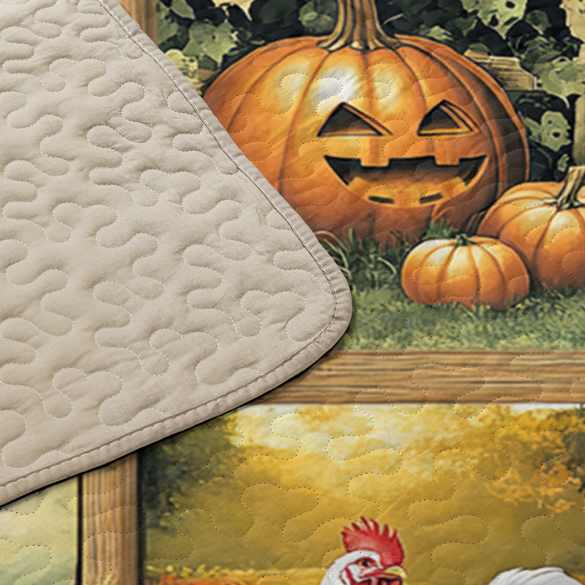 Shineful All Season Quilt 3-Piece Set Harvest Farmyard Chicken