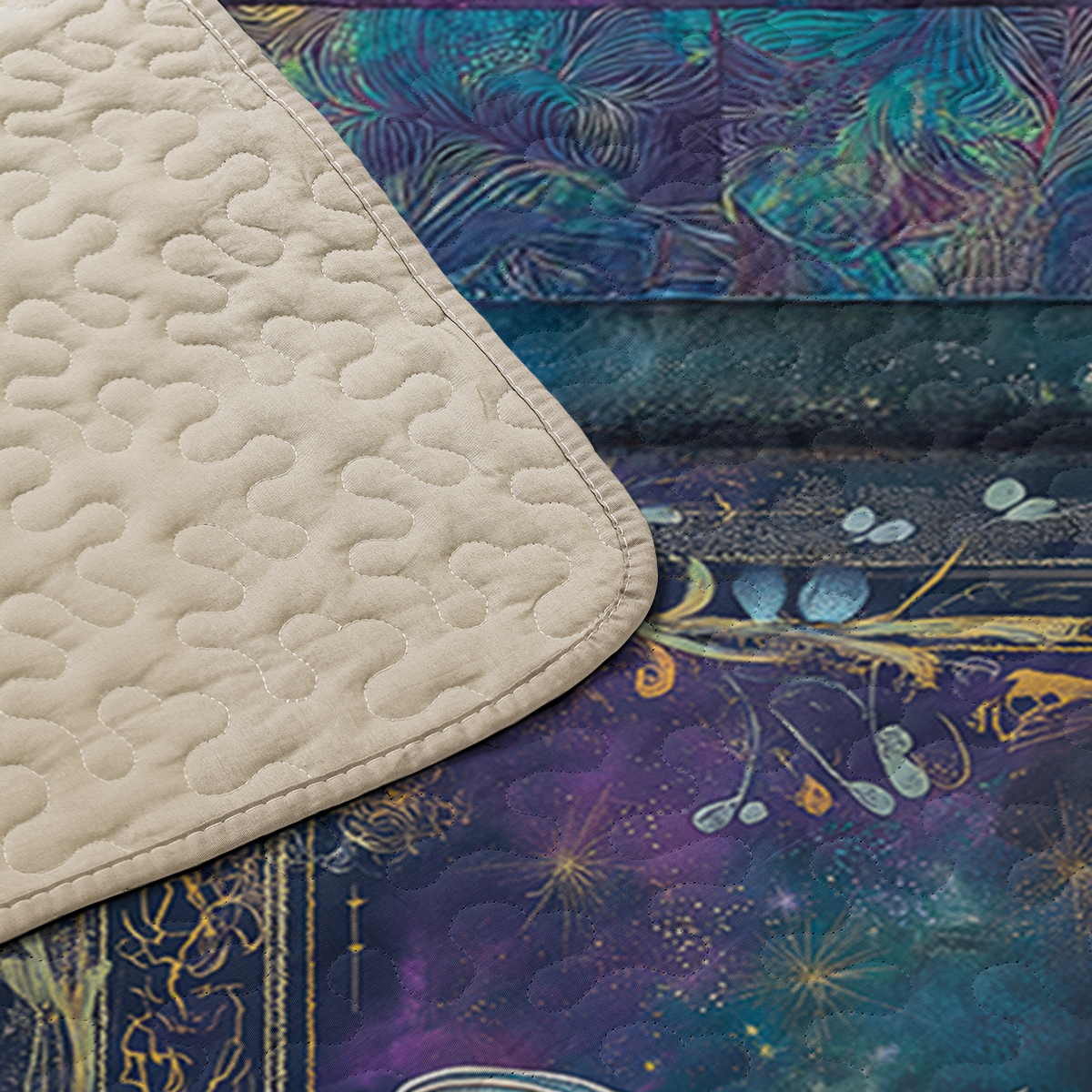 Shineful All Season Quilt 3-Piece Set Lotus And Dragonfly Serenity