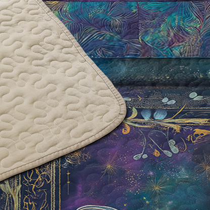 Shineful All Season Quilt 3-Piece Set Lotus And Dragonfly Serenity