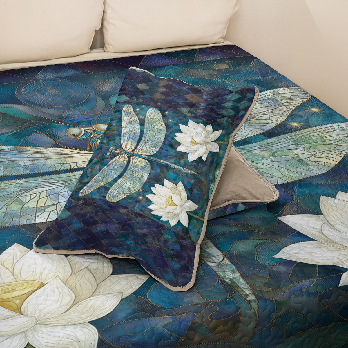 Shineful All Season Quilt 3-Piece Set Dragonfly Harmony