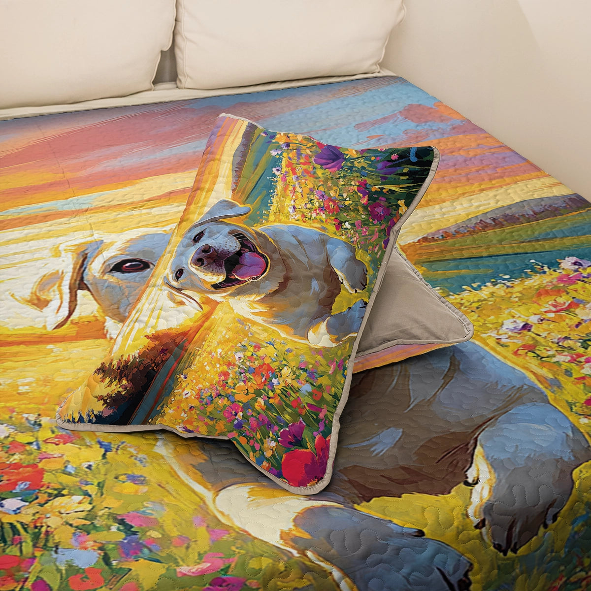 Shineful All Season Quilt 3-Piece Set - Joyous Labrador Retriever