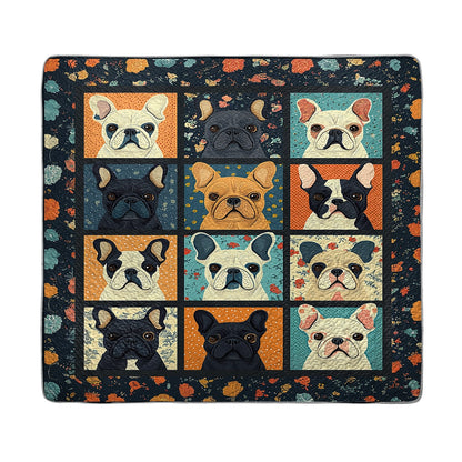 Shineful All Season Quilt 3-Piece Set - French Bulldog Cuddle