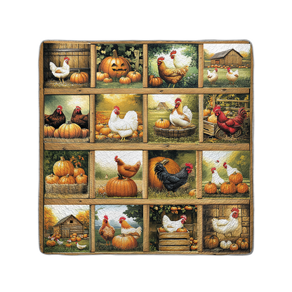 Shineful All Season Quilt 3-Piece Set Harvest Farmyard Chicken