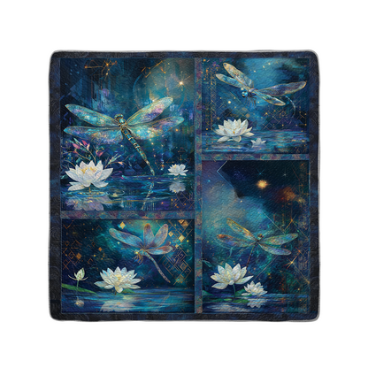 Shineful All Season Quilt 3-Piece Set Tranquil Lotus Dragonfly