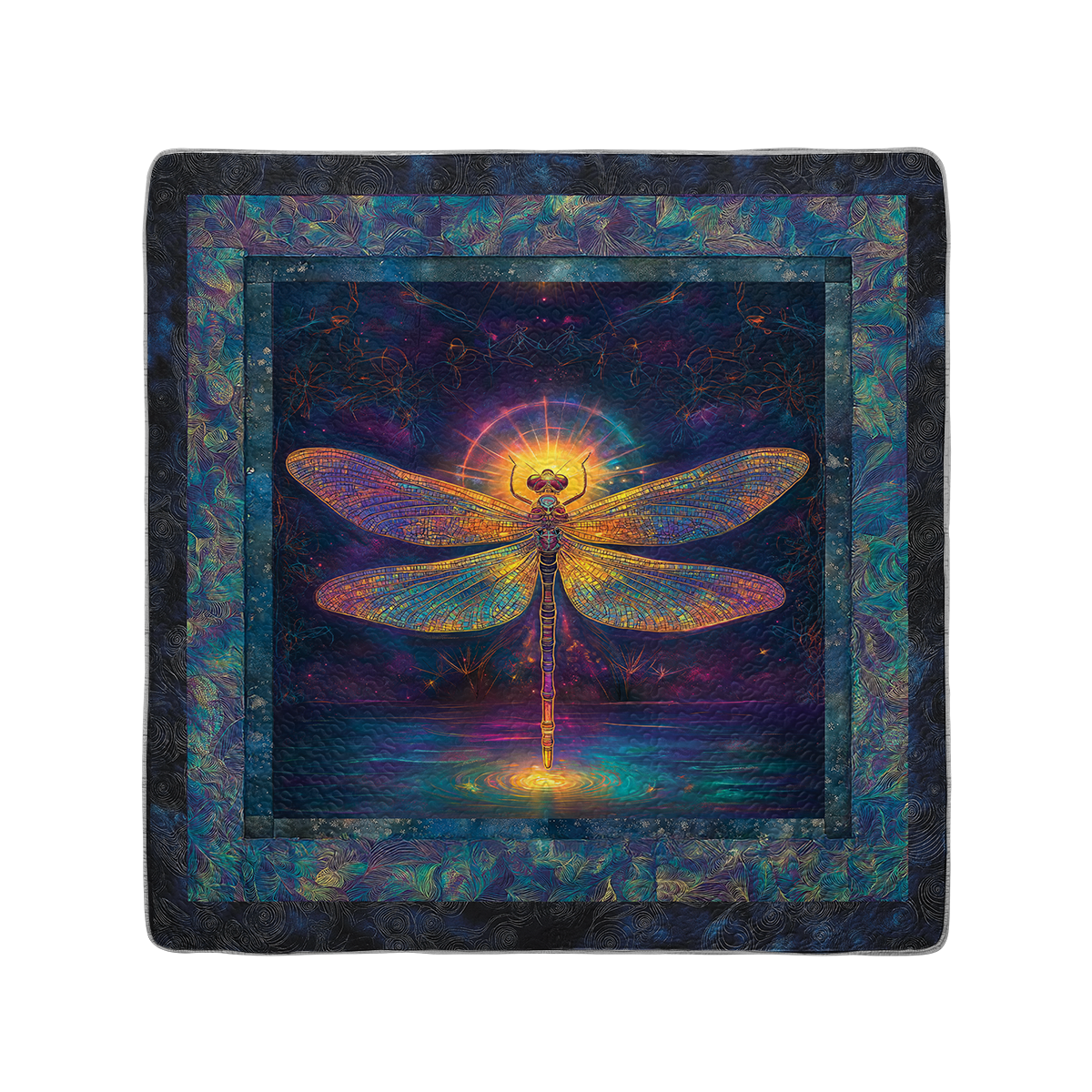 Shineful All Season Quilt 3-Piece Set Golden Glow Dragonfly