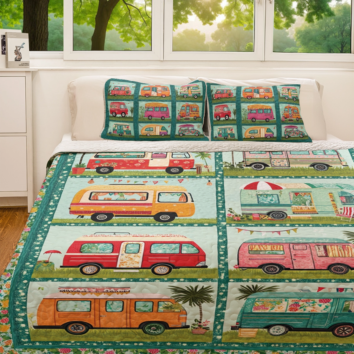 Shineful All Season Quilt 3-Piece Set - Retro Road Trip Camper