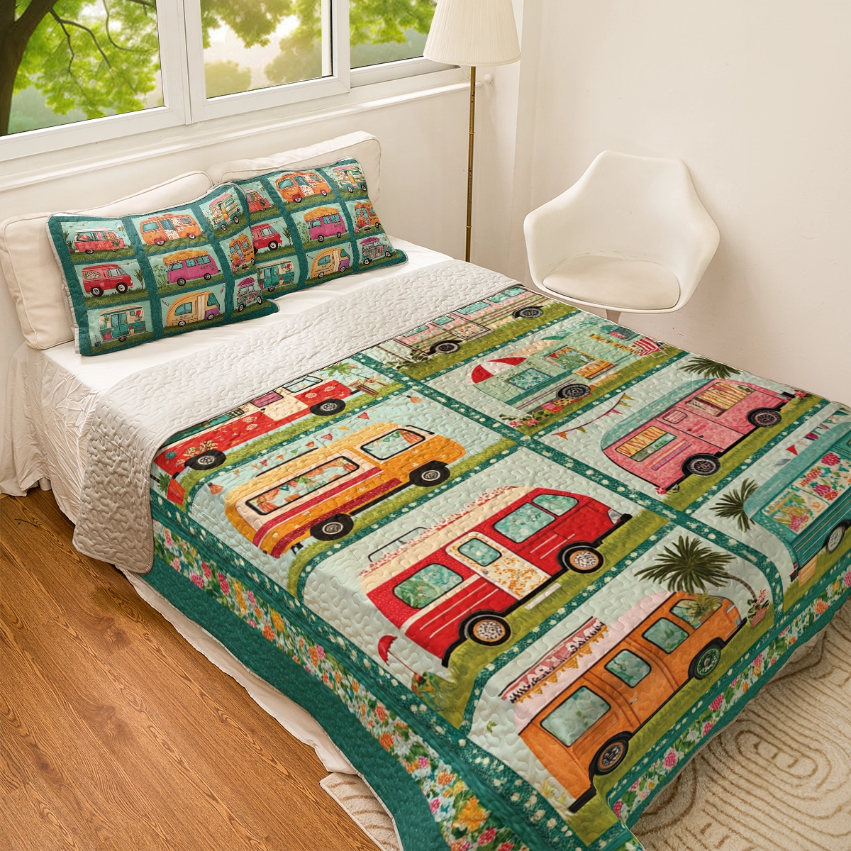 Shineful All Season Quilt 3-Piece Set - Retro Road Trip Camper