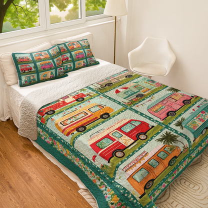 Shineful All Season Quilt 3-Piece Set - Retro Road Trip Camper