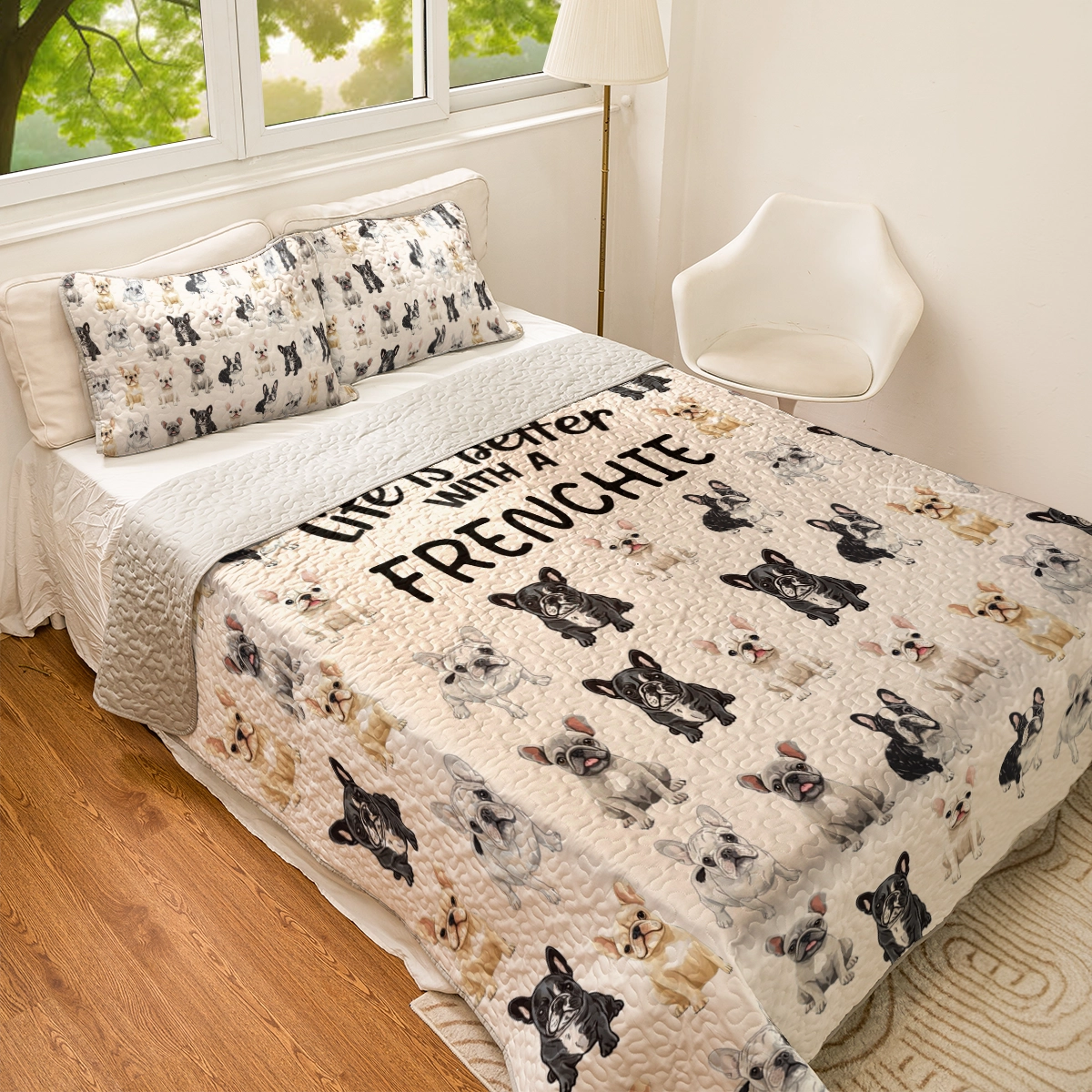 Shineful All Season Quilt 3-Piece Set - Life is better with a Frenchie