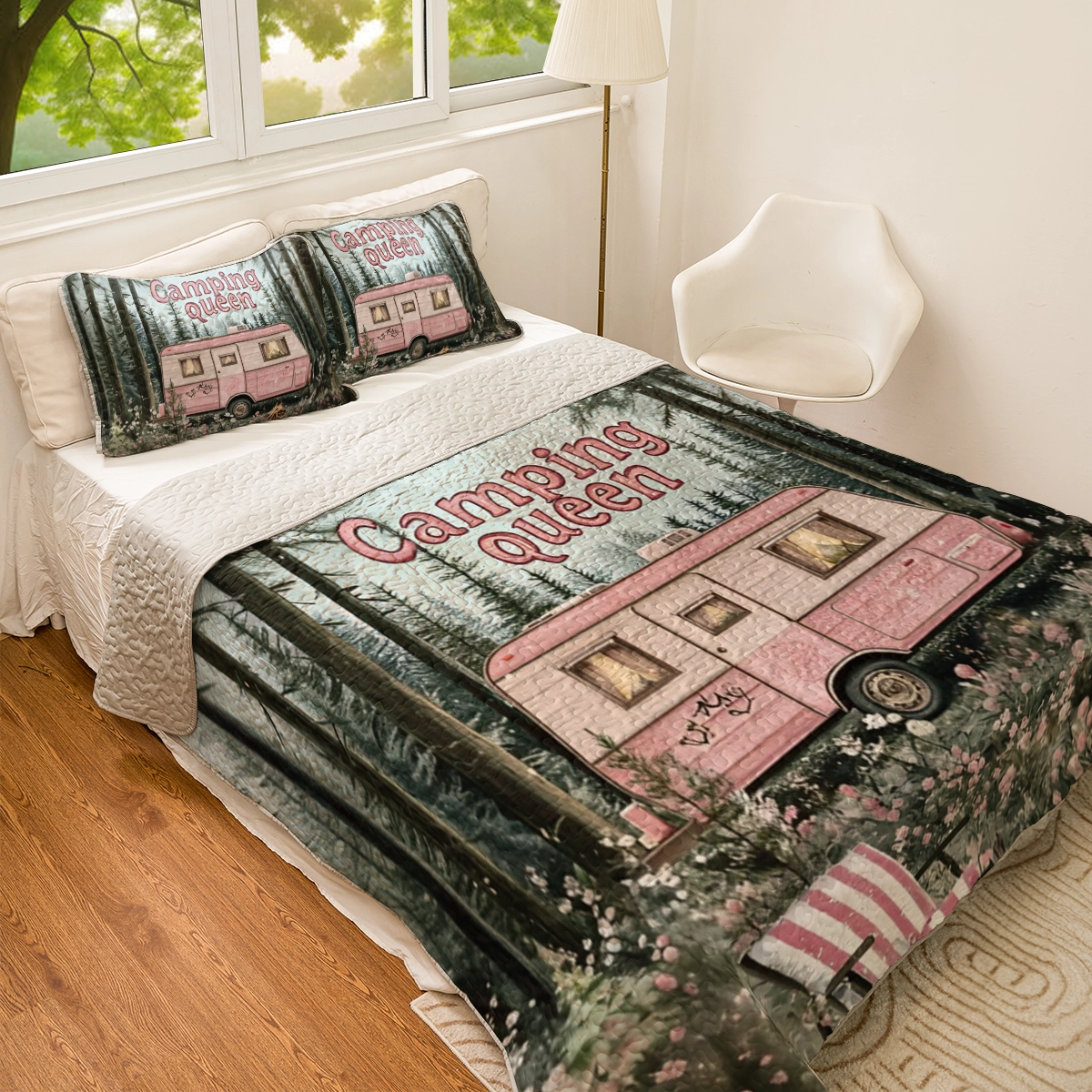 Shineful All Season Quilt 3-Piece Set Camping Queen