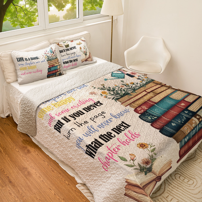 Shineful All Season Quilt 3-Piece Set Read And Grow Through Pages