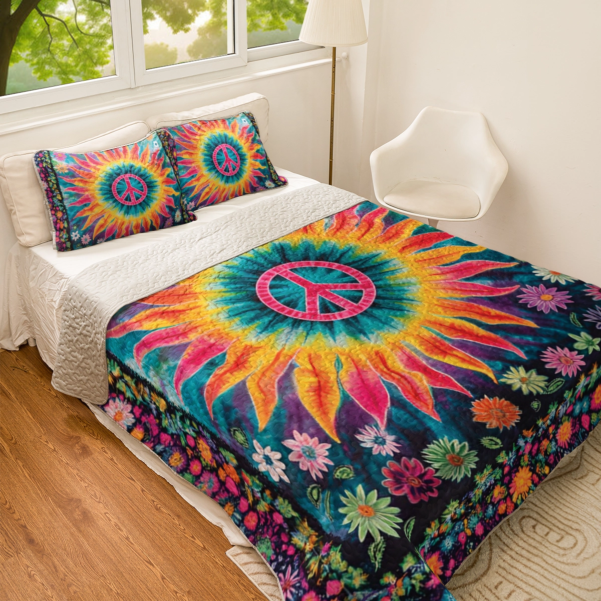 Shineful All Season Quilt 3-Piece Set Hippie Groovy Oasis
