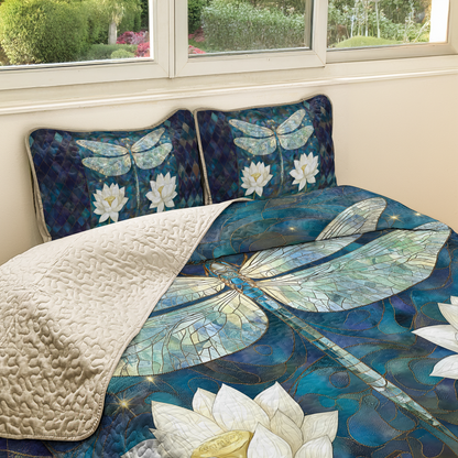 Shineful All Season Quilt 3-Piece Set Dragonfly Harmony