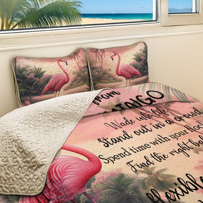 Shineful All Season Quilt 3-Piece Set - Flamingo Advice