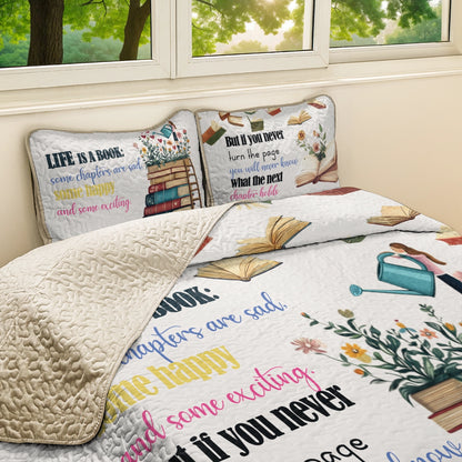 Shineful All Season Quilt 3-Piece Set Read And Grow Through Pages