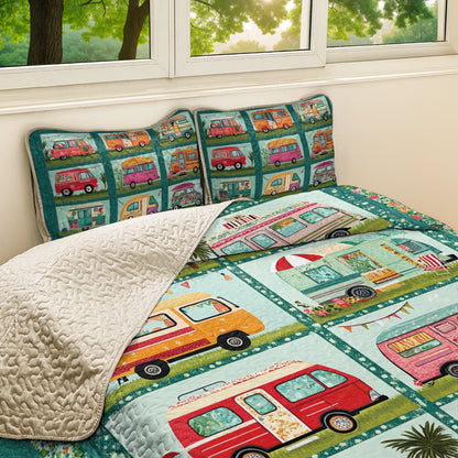 Shineful All Season Quilt 3-Piece Set - Retro Road Trip Camper